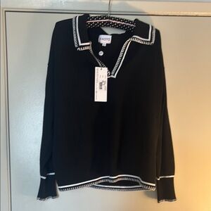 Black V-Neck Sweater with Elegant Design